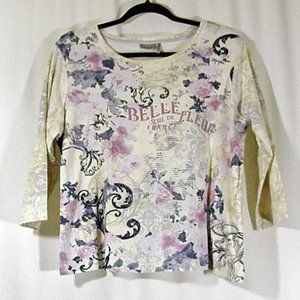 Nicole Miller cropped Graphic Floral Top